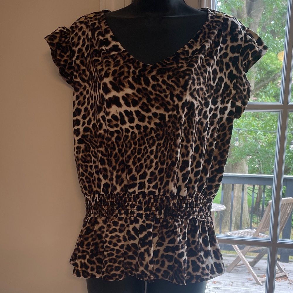 Adrienne Vittadini Leopard Print Blouse